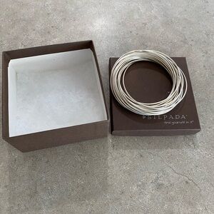 Silpada 21 Bangle Salute .925 Sterling Silver Interlocking Bracelet Set